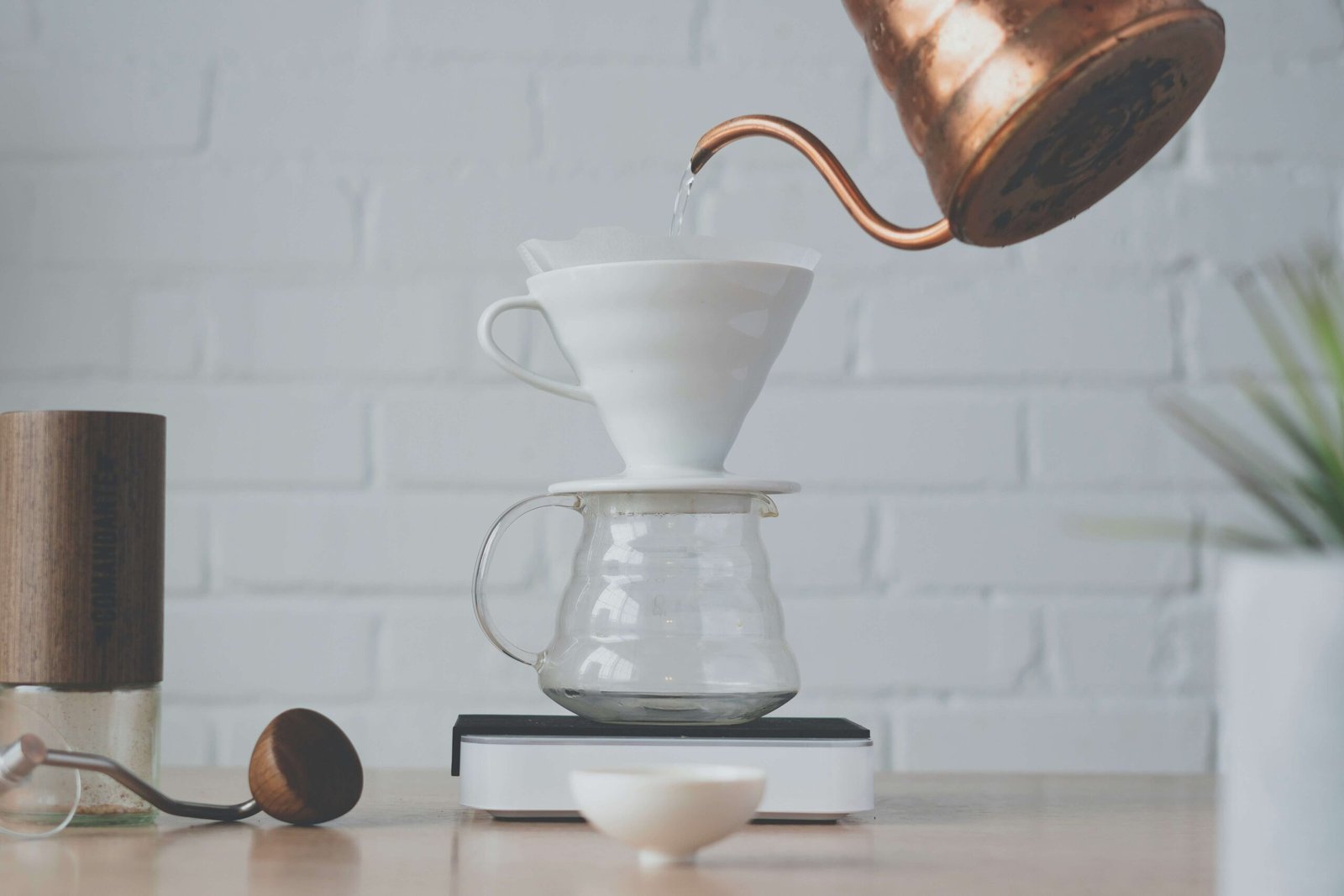 Pour-Over wetting your filter paper
